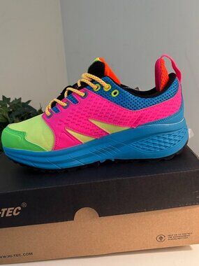 Hi‑Tec Greenwood Low Women’s Sneakers CH801565‑MPK • Neon Atomic Blue/Pink NWT